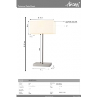 AVONNI HML-9072-M1-N Nikel Kaplama Masa Lambas E27 Metal Kuma 28x20cm