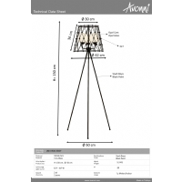 AVONNI LM-1904-3BSY Siyah Boyal Lambader