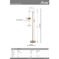 AVONNI LM-9104-1E Eskitme Kaplama Lambader, E27, Metal, Cam, 20cm