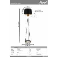 AVONNI LM-9115-1E Eskitme Kaplama Lambader E27 Metal Kuma 46cm