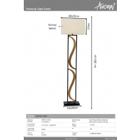 AVONN LM-9123-1BSY Siyah/Eskitme Boyal Lambader E27 Metal Kuma 42x22cm