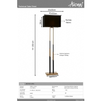 AVONN LM-9125-1BSA  Siyah/Eskitme Boyal Lambader E27 Metal Kuma 30x22cm