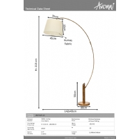 AVONN LM-9129-1E Eskitme Kaplama Lambader E27 Metal Kuma 43x142cm