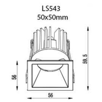 JUPITER LS543 B Beyaz Kare Sabit LED Spot (3000K)