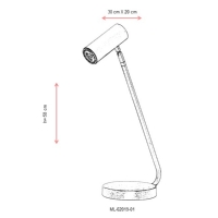 AVONNI ML-62019-01 Eskitme Kaplama Masa Lambas, GU10, Metal, 30x20cm