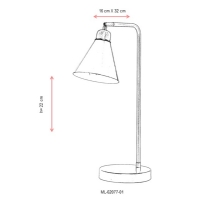 AVONNI ML-62077-01 Eskitme Kaplama Masa Lambas, E27, Metal, 32x16cm