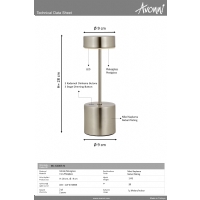 AVONN ML-64003-N Eskitme Kaplama Masa Lambas LED Metal Pleksi 9cm