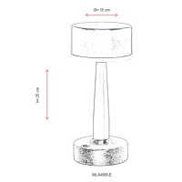 AVONNI ML-64005-E Eskitme Kaplama Masa Lambas, LED, Metal, 15cm