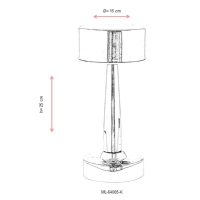 AVONNI ML-64005-K Krom Kaplama Masa Lambas, LED, Metal, 15cm