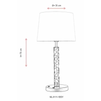 AVONNI ML-9111-1BSY Siyah Boyal Masa Lambas E27 Metal Kuma 35cm