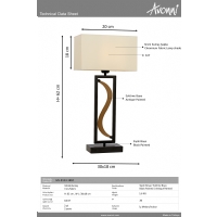 AVONN 	ML-9123-1BSY Siyah Boyal Masa Lambas E27 Metal Kuma 30x15cm