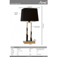 AVONN ML-9125-1BSA  Eskltme Boyal Masa Lambas E27 Metal Kuma 22x22cm