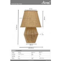 AVONN ML-9131-M1 Kahverengi Boyal Masa Lambas E27 Metal p 35cm