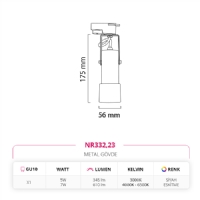 Nevo Dekoratif Ray Spot Siyah Eskitme NR332