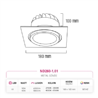 Nevo Sva Alt Led Spot Beyaz ND260-1