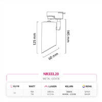 Nevo Dekoratif Ray Spot Siyah Bakr NR333