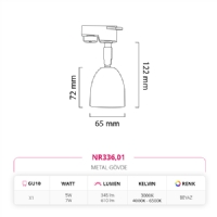 Nevo Dekoratif Ray Spot Beyaz NR336