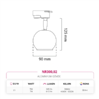 Nevo Dekoratif Ray Spot Siyah NR300