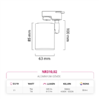 Nevo Dekoratif Ray Spot Siyah NR310