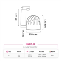 Nevo Dekoratif Ray Spot Siyah NR215