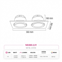 Nevo Sva Alt kili Led Spot Beyaz ND260-2