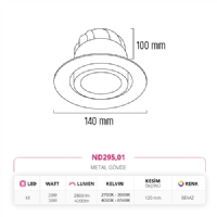 Nevo Sva Alt Led Spot Beyaz ND295