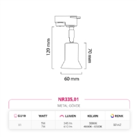 Nevo Dekoratif Ray Spot Beyaz NR335