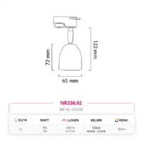 Nevo Dekoratif Ray Spot Siyah NR336