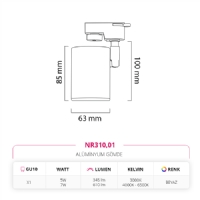 Nevo Dekoratif Ray Spot Beyaz NR310