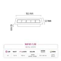 Nevo Sva Alt Led Spot Beyaz Siyah ND101-1