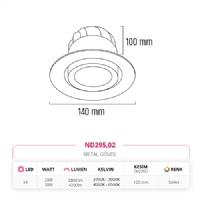 Nevo Sva Alt Led Spot Siyah ND295