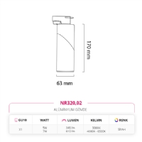 Nevo Dekoratif Ray Spot Siyah NR320