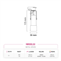 Nevo Dekoratif Ray Spot Beyaz Eskitme NR332