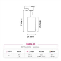 Nevo Dekoratif Ray Spot Siyah Eskitme NR328