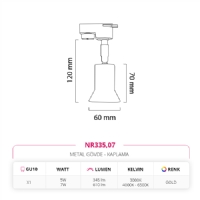 Nevo Dekoratif Ray Spot Gold NR335