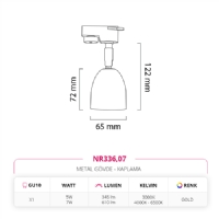 Nevo Dekoratif Ray Spot Gold NR336