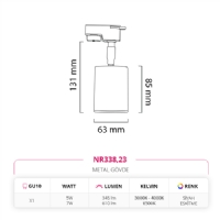 Nevo Dekoratif Ray Spot Eskitme Siyah NR338