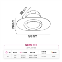 Nevo Sva Alt Led Spot Beyaz ND295-1