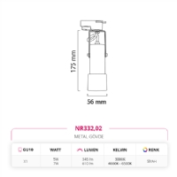 Nevo Dekoratif Ray Spot Siyah NR332