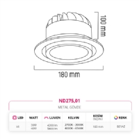 Nevo Sva Alt Led Spot Beyaz ND275