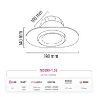 Nevo Sva Alt Led Spot Siyah ND295-1