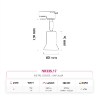 Nevo Dekoratif Ray Spot Platin NR335