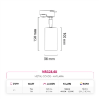 Nevo Dekoratif Ray Spot Siyah Gold NR328