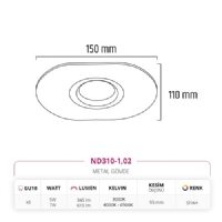 Nevo Sva Alt Led Spot Siyah ND310-1