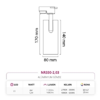 Nevo Dekoratif Ray Spot Beyaz Siyah NR330-2