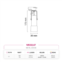 Nevo Dekoratif Ray Spot Beyaz Saten NR332