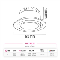 Nevo Sva Alt Led Spot Eskitme ND275