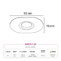 Nevo Sva Alt Led Spot Eskitme Siyah ND310-1