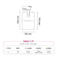 Nevo Dekoratif Ray Spot Beyaz Platin NR361-1