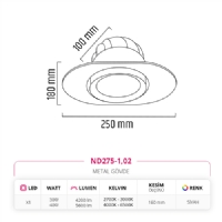 Nevo Sva Alt Led Spot Siyah ND275-1